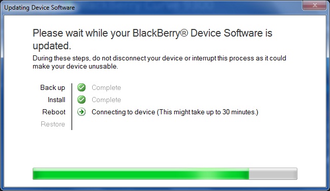 Upgrade Blackberry Curve 9300 to OS 6.0 step 9