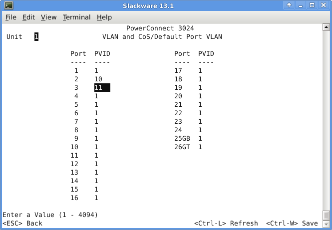 Dell PowerConnect 3024 VLAN Trunk 8