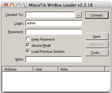 Winbox on Mac OSX