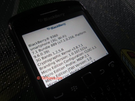 BlackBerry Curve 9360 running OS 7.1