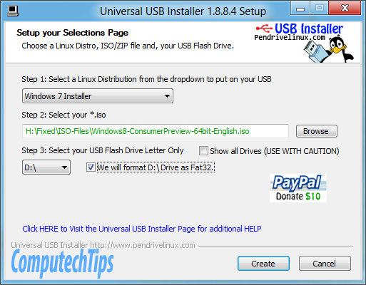 Create Windows 8 USB Installer 2