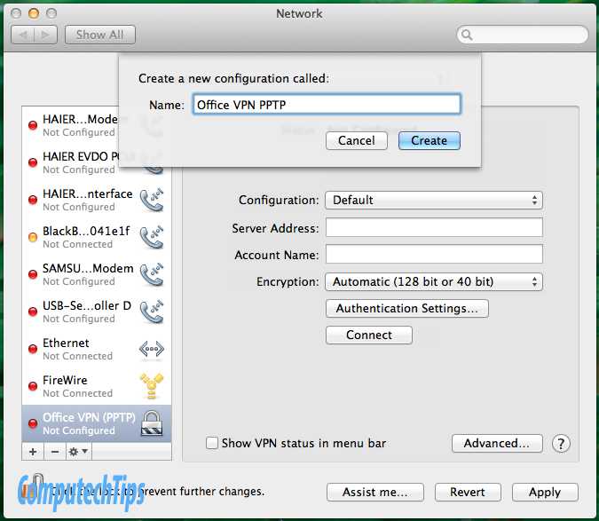 Set UP VPN on OS X Lion (VPN Interface name)