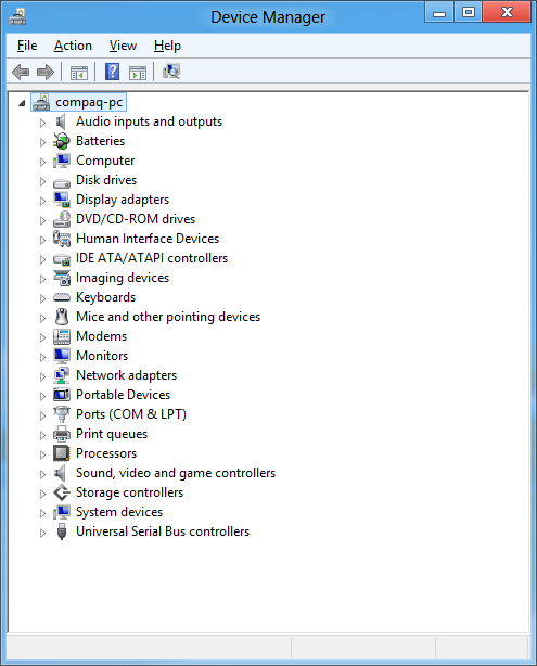 Windows 8 Device Manager