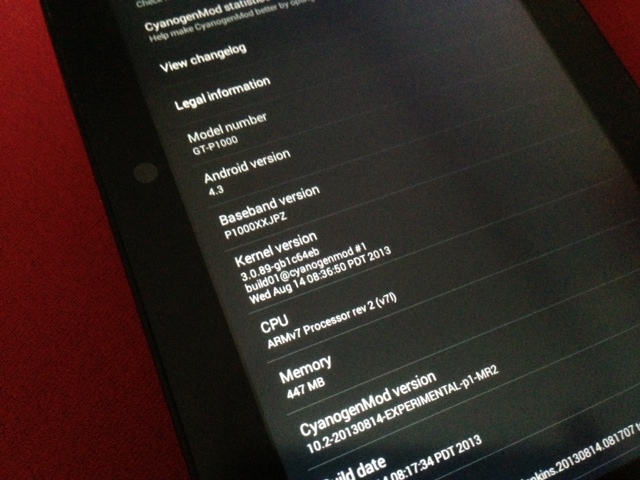 Galaxy Tab P1000 Android 4.3