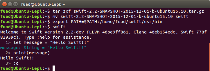 Swift Programming Language on Ubuntu