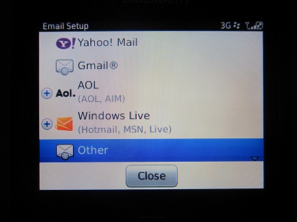 Set up email in BlackBerry phones