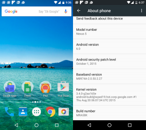 Android 6 Marshmallow on Nexus 5